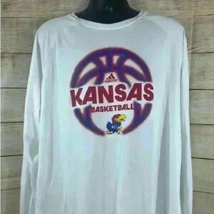 Adidas Mens Kansas Jayhawks Long Sleeve Shirt size XL